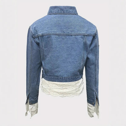 Lace Stitching FDenim Jacket Women