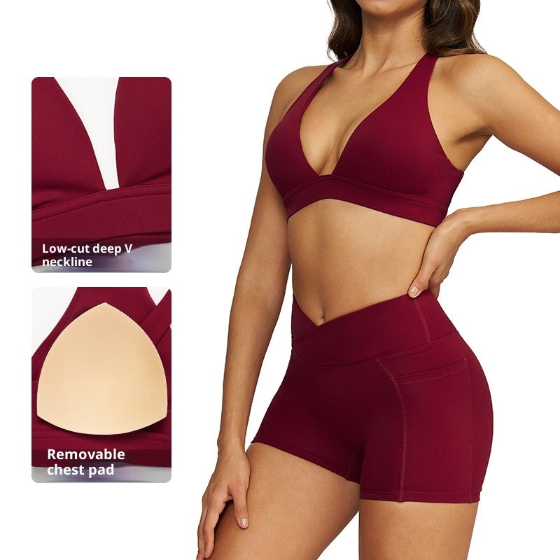 Naked Feel Yoga Set I-Back Slim-Fit Workout Outfit For Women