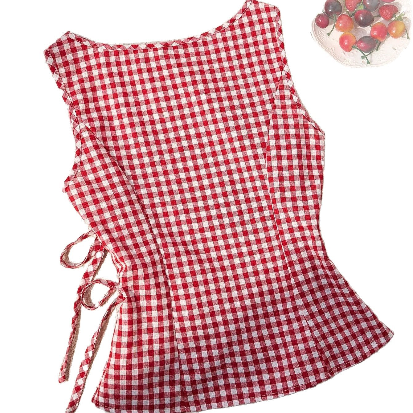 Plaid-print Sleeveless Top For Women