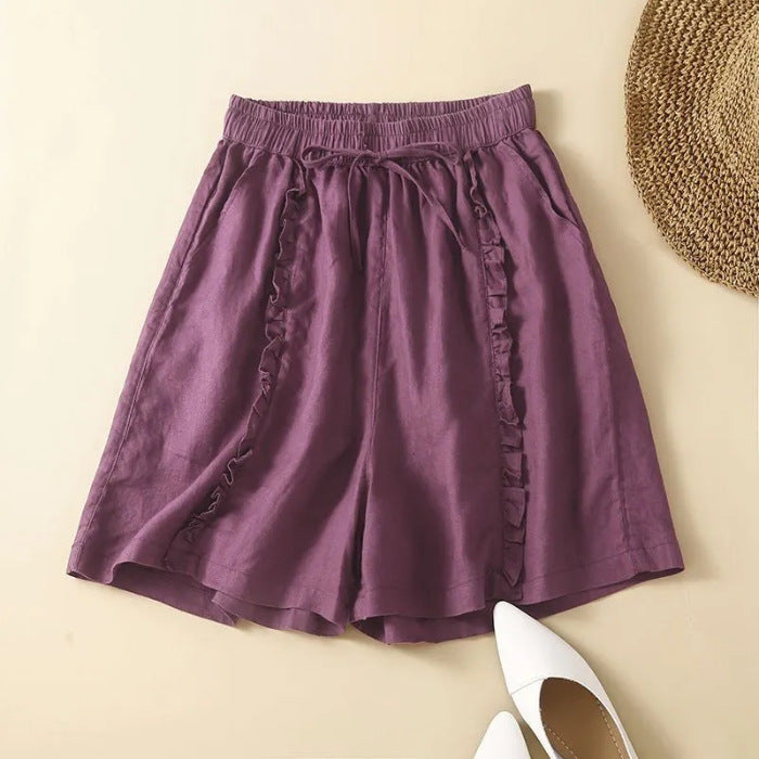 Summer Casual Wide-leg Plus-size Shorts For Women
